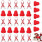 ARROMI 30 Stück Kleine Weihnachtsmützen, Mini-Strickmützen des Weihnachten, Nikolausmützen Klein für Weihnachten, Weihnachtsfeiern - Rot
