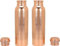 FURNISHFUL FINESSE Lot de 2 bouteilles d'eau en cuivre de 34 oz 1 l - Bouteille d'eau de voyage naturelle en cuivre pur pour salle de gym, randonnée, gourde ayurvédique