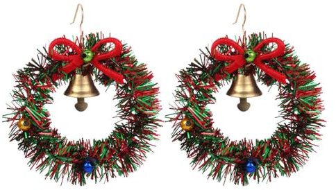 KONFEN Hoop Ohrstecker für Frauen, Legierung Ohrringe mit Roten und Grünen Gras Form Lucky Gold Bell Schmuck für Damen, Piercing Ohrringe Knorpel Geburtstag Weihnachten Geschenke