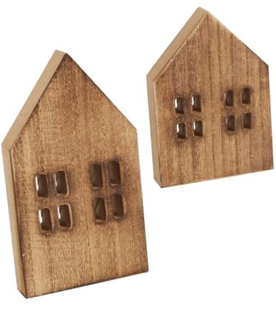 JOINPAYA Holzscheibe Mini Hausdekor Festliche Weihnachtsszene Für Wohndekorationen