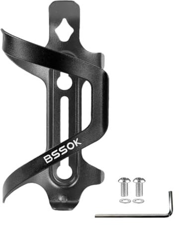 BSSOK Flaschenhalter Fahrrad Seitliche, Aluminiumlegierung, Trinkflaschenhalter Fahrrad Seitliche für Rennrad/MTB/Mountainbike Getränkehalter Fahrrad 2 Pack (Schwarz 1PCS)