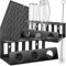 tectake® Küchen Organizer Abtropfgestell Geschirr kompatibel mit Sodastream Flaschen, Küchen Organizer für Wassersprudler mit Abtropfmatte, für Haushalt, als Spülbecken Organizer, Arbeitsplatte Küche