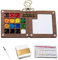 CPRNQY Mini Aquarell Set, Mini Palette, Aquarell Reise Set, Tragbares Watercolor Paint, Malkasten für Maler, Studenten, Malbuch, Pigment und Stift für Outdoor-Künstler Aquarellmaler (15 Gitter)
