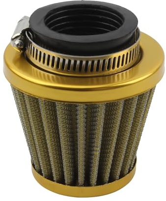 PowerMotor Filtro dell'aria per moto, universale, 38 mm, per carburatore GY6 50 cc-250 cc, moto da cross, ATV, quad, scooter, go kart, 38 mm, oro