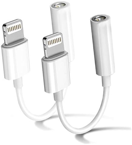 2 Pack iPhone Aux Adapter/Lightning auf 3.5mm Klinke Adapter[MFi Zertifiziert]Adapter iPhone Kopfhörer/iPhone AUX Audio Kabel Splitter Kompatibelfür iPhone 14/13/12/11/X/XS Alle iOS Systeme
