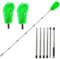 Spazzola per grondaie, pulitore per grondaie, con 6 maniglie telescopiche rimovibili e 2 testine verdi per grondaie, 258 cm, per la pulizia di foglie, tetto, finestre, grondaie, lampadari