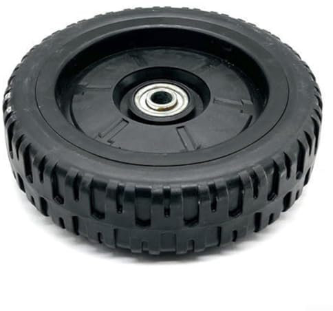 Eawfgtuw Set di ruote di ricambio per tosaerba anteriori e posteriori da 7 pollici, 8 pollici, 10 pollici, semoventi, ruote in gomma per tosaerba da giardino, colore nero, spessore 43 mm