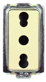 1 MODULO PRESA BIPASSO, BIANCO, COMPATIBILE CON BTICINO MAGIC, PRESA 220V 230V 10A 16A, BIVALENTE, MODULI E FRUTTI 100% COMPATIBILI, MATERIALI DI ALTA QUALITA'