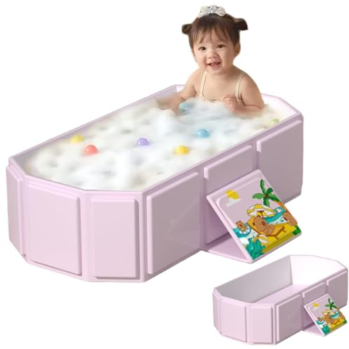 Baignoire de bébé pliable 1pc, baignoire portable pour bébé avec base non glissée pour les enfants de 0 à 8 ans, stockage facile multifonctionnel pour les petits espaces.