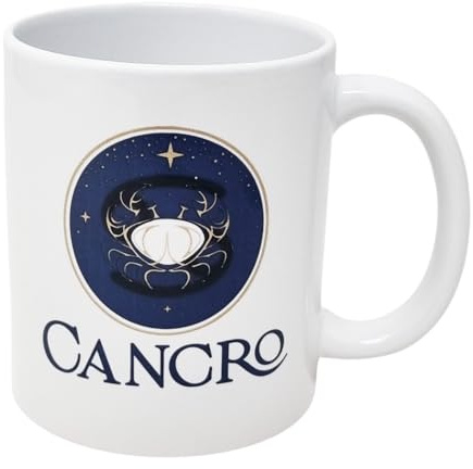 Taza de cerámica diseño artístico signo del zodiaco cáncer para desayuno merienda 36 cl