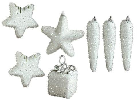 Bosiyrggrl Christmas Tree Decorations White Foam Christmas Tree Ornaments Hanging Ornaments Home Decoration New Year Gift