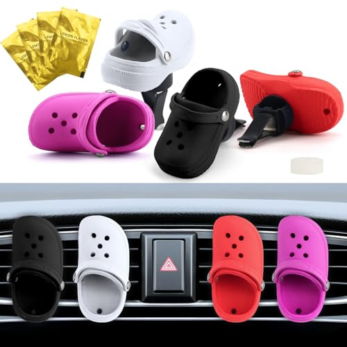 4PCs Cute Shoe Car Air Freshener Vent Clips with 4 Scents Tablets | Shoe Funny Personalised Air Vent Clip Aromatherapy Diffuser,Mini Car Air Freshener for Women Men,Gift