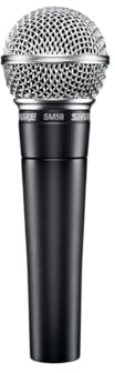 Shure SM58 Professional Dynamic Vocal Microphone with 25-Foot XLR Cable – Cardioid Mic for Live Performance, Studio Recording, Podcasting & Streaming (SM58-CN), Black & Silver
