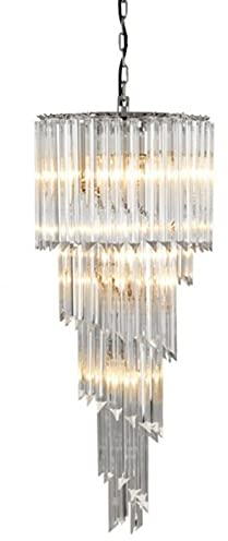 Casa Padrino Luxus Hängeleuchte Eiszapfen Glas 95 x 40 cm - Art Deco Hotel/Restaurant Lampe - Eindrucksvolle Leuchte