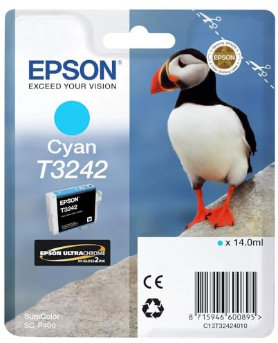 Epson C13T32424010 Ink Cartridge for Printer, Cyan, Genuine