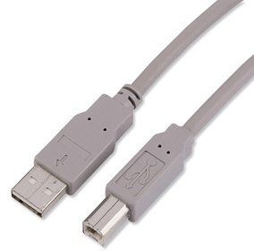 World of Data 1.8m USB 2.0 Cable - High Speed 480Mbps - Type A Malr to Type B Male - Compatible with USB Printers, Scanners, HDD External Hard Drives, Pioneer CDJ DJ Equipment - Colour: Grey