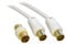 5M Metre TV VCR Video Aerial Coaxial Fly Lead / Cable Male to Male White + Female Coupler - Gold