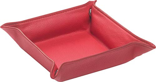 ALASSIO 40013 - Utensilienschale Emilia, Lederimitat, rot, ca. 10,5 × 10,5 × 4 cm