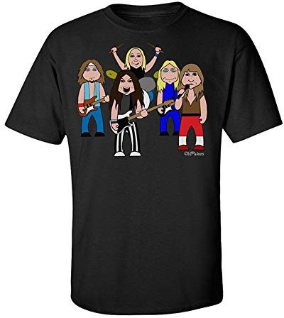 vipwees, High On Maiden, Mens Musician Caricature Organic Cotton T-Shirt Black