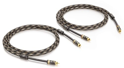 VIABLUE NF-A7 - Cavo RCA Triple Shield * Cavo analogico * Cavo audio * schermatura 3 fili OFC * Spina RCA T6s / RCA* NF-A7 Splitter * 1 paio * 50 cm * 0,5 m