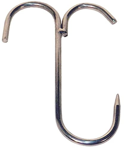 Gancio macellaio doppi Art. 52 in acciaio inox 18/c in conf. da 10 pezzi.