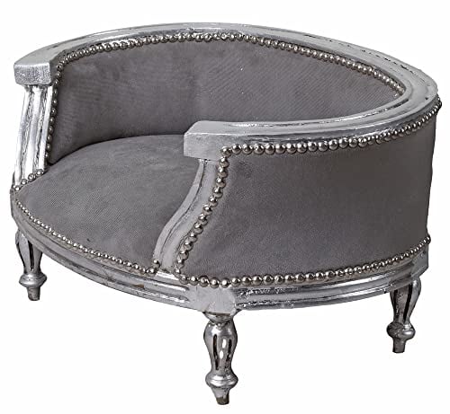 Hundebett Barock Silber Grau Hundesofa Small Katzenbett cat700e19 Palazzo Exclusiv