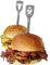Torro Gefu Hamburger-Spieße, 2er Set, Stier/Fleischerbeil, Edelstahl, 19 cm, 15435