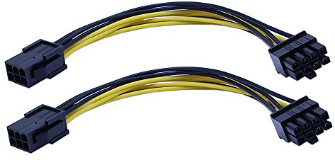 zdyCGTime 2-Pack 6-Pin PCIe to 8-Pin PCIe Adapter Power Cable(8 Inchs)