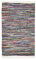 andiamo Boho Teppich Multi aus 100% Baumwolle - handgewebter Flickenteppich mit Fransen Fleckerlteppich Teppich bunt 90 x 160 cm