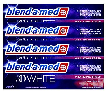 4x Blend-a-med 3D White Vitalizing Fresh 75ml, 3in1, Zahnschmelz schonend
