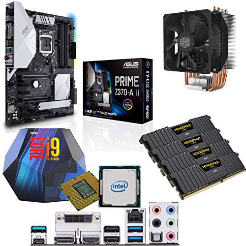 Components4All Intel Coffee Lake Core i9 9900K 3.6GHz (5.0GHz Turbo) CPU, ASUS Prime Z370-A II Motherboard, 32GB 3200MHz Corsair DDR4 RAM & Cooler Master Hyper Cooler Pre-Built Bundle