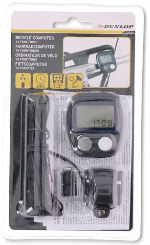 Dunlop - Fahrradcomputer mit Kilometerzähler - Tachometer Fahrrad - 14 Funktionen - Wasserdicht