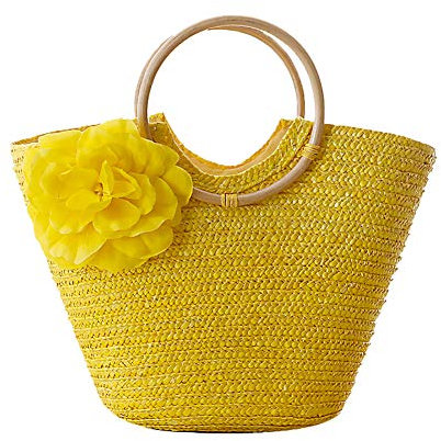 Demarkt Strohtaschen Damen Handtaschen Sommer Strohsack Crossbody Tasche Retro Schulterbeutel Freizeit Geflochten Strandtasche mit Blumen