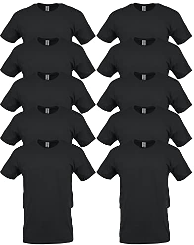 Gildan Unisex T-shirt aus Schwerer Baumwolle Mehrfarbig ,Stil G5000 T-Shirt, Schwarz, S