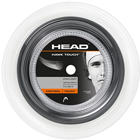 HEAD Unisex-Erwachsene Hawk Touch (200m Reel) Tennis-Saite, anthrazit, 17