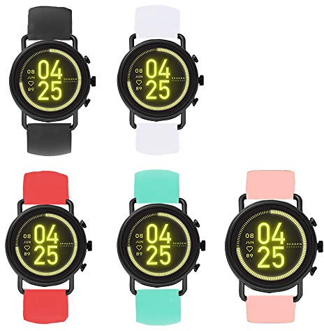 LvBu Armband Kompatibel Für Skagen falster 3, Sport Silikon Classic Ersatz Uhrenarmband Für Skagen falster 3 Smartwatch (5 Pack)