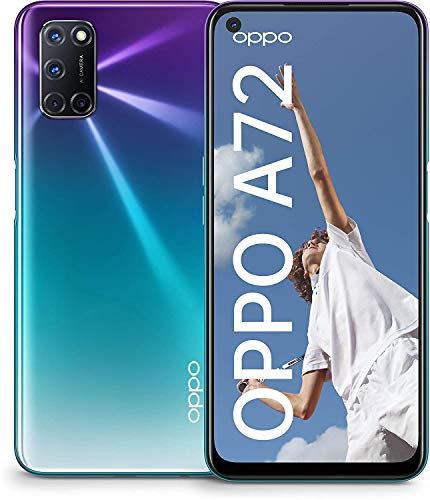 OPPO A72 - Smartphone 128 Go, 4 Go RAM, Dual SIM, Aurora Purple [Version étrangère]