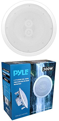 1 Lautsprecher kompatibel mit Pyle PWRC62 zweikanal wasserdicht 16,50 cm 165 mm 6,5 150 watt rms 300 watt max Decke Wand Hotel Restaurant Sauna, 1 stück