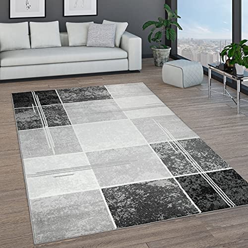 Paco Home Teppich Wohnzimmer Kurzflor Marokkanische Kreis Und Bordüren Muster Modern, Grösse:80x150 cm, Farbe:Grau