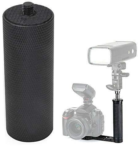 Goshyda Blitzlicht-Handgriff, Tragbarer Blitzgriff aus Aluminiumlegierung, LED-Lampengriff mit 1/4 Zoll-Schraube für DSLR-Kamera-Camcorder