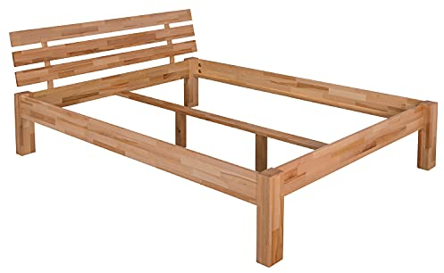 fornera f21 Massivholzbett mit Kopfteil aus Kernbuche, (Bio geölt, 90 x 200 cm)