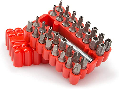 CENPEK 33Pcs Security Bit Set - Includes Tamper Resistant Hex Metric Hex and Star Bits Spanner Set