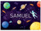 Paper Themes Personalised Messy Mat Plastic Table Cloth Wipe Clean Protect your table and floor from spills and accidents ((L) 110 x 75 cm, Out in Space)