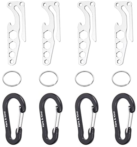 Kare & Kind Hundekot-Halter – Haustier-Kotbeutel-Träger – Freihändiges Gehen mit dem Hund – Kommt mit Karabiner, Metall-Spaltring – langlebig, leicht zur Befestigung an Leine, Kinderwagen, Rucksack