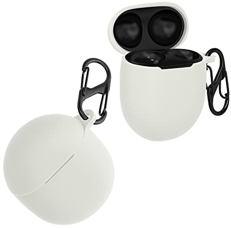 kwmobile Case Compatible with Google Pixel Buds Pro Case - Silicone Cover Holder for Earbuds - White