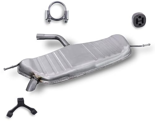 BESTPRICE Auspuff Schalldämpfer Set 1x Endschalldämpfer, mit Montagematerial Kompatibel mit VW GOLF PLUS V (5M1, 521), GOLF 5 (1K1)