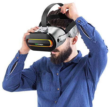 Auriculares VR de realidad virtual | Auriculares VR Gafas de realidad virtual | Gafas de realidad virtual Gafas Regalo para niños y adultos para videos y Delr