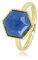 My Bendel Ring Gold mit sechseckigem blauem Aventurin Edelstein- Stylischer Ringe für Damen mit echtem Edelstein - Bleibt schön und Verfärbt Nicht - Stapeln Ringe - mit Luxuriösen Geschenkverpackung