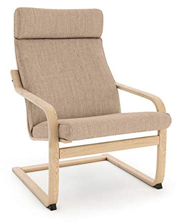 Vinylla Ersatzbezug für Ikea Poang Stuhl (Kissen-Design 3, Polyester, Hellkhaki)