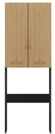 ADGO Armoire pour Machine à Laver Anthracite/Artisan - Étagère au-Dessus de Lave-Linge - Meuble de Salle de Bain